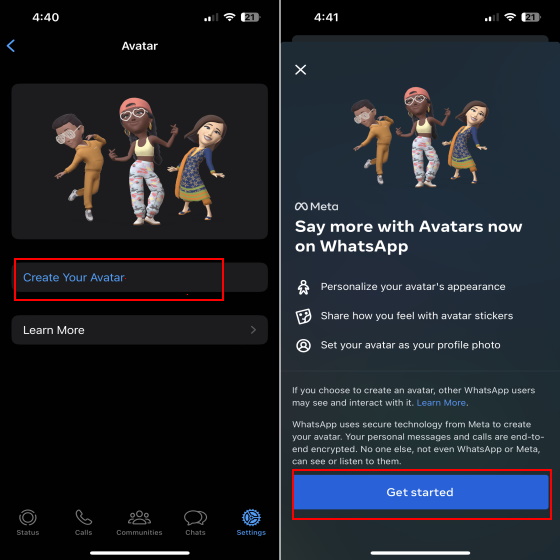 వాట్సాప్ అవతార్ క్రియేట్